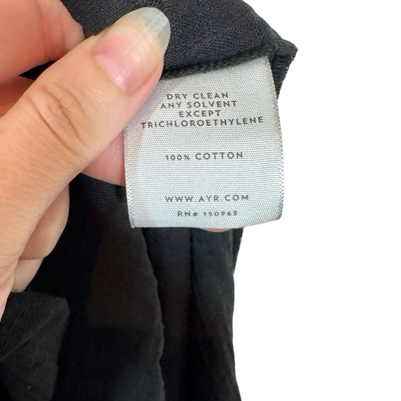 AYR The Kite Midi Dress Cotton Gauze Button Front Pom Pom Tiered Blk PLEASE READ - Picture 13 of 14